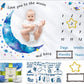 Baby Monthly Milestone Blanket for Baby Boy, Baby Photo Blanket for Newborn Baby Shower, Monthly Blanket for Baby Pictures, Capture Baby Growth and Milestones,Large 60"X40"