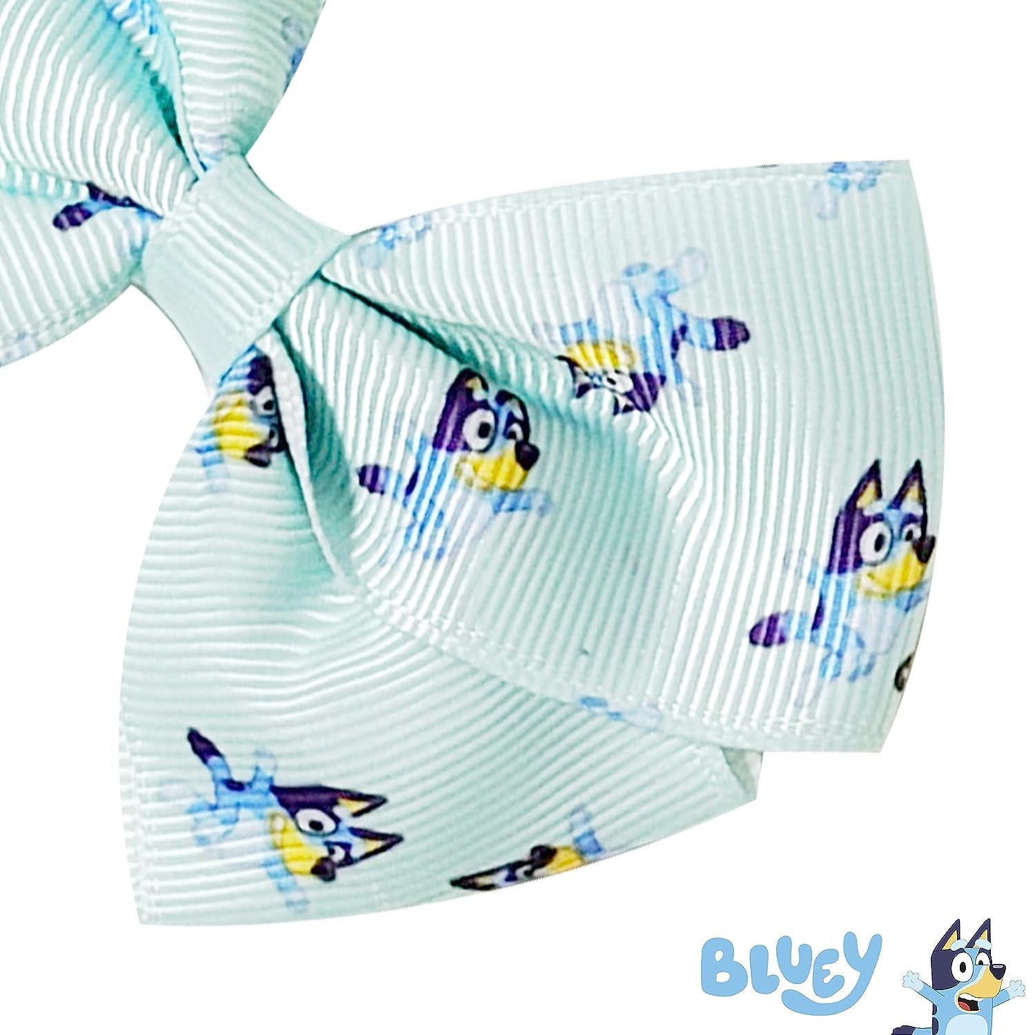 Bluey Kids Hair Bows - Hair Accessories Gift Set - Bluey Hair Bows - 7 Pcs 4 Inch Bow Bundle - Hair Bows for Girls - Different Bluey Print on Each Clip - Alligator Clip - Ages 3 +
