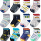 Baby anti Slip Crew Socks 12 Pairs with Grips for Toddlers Little Boys Girls Infants Kids Non Skid