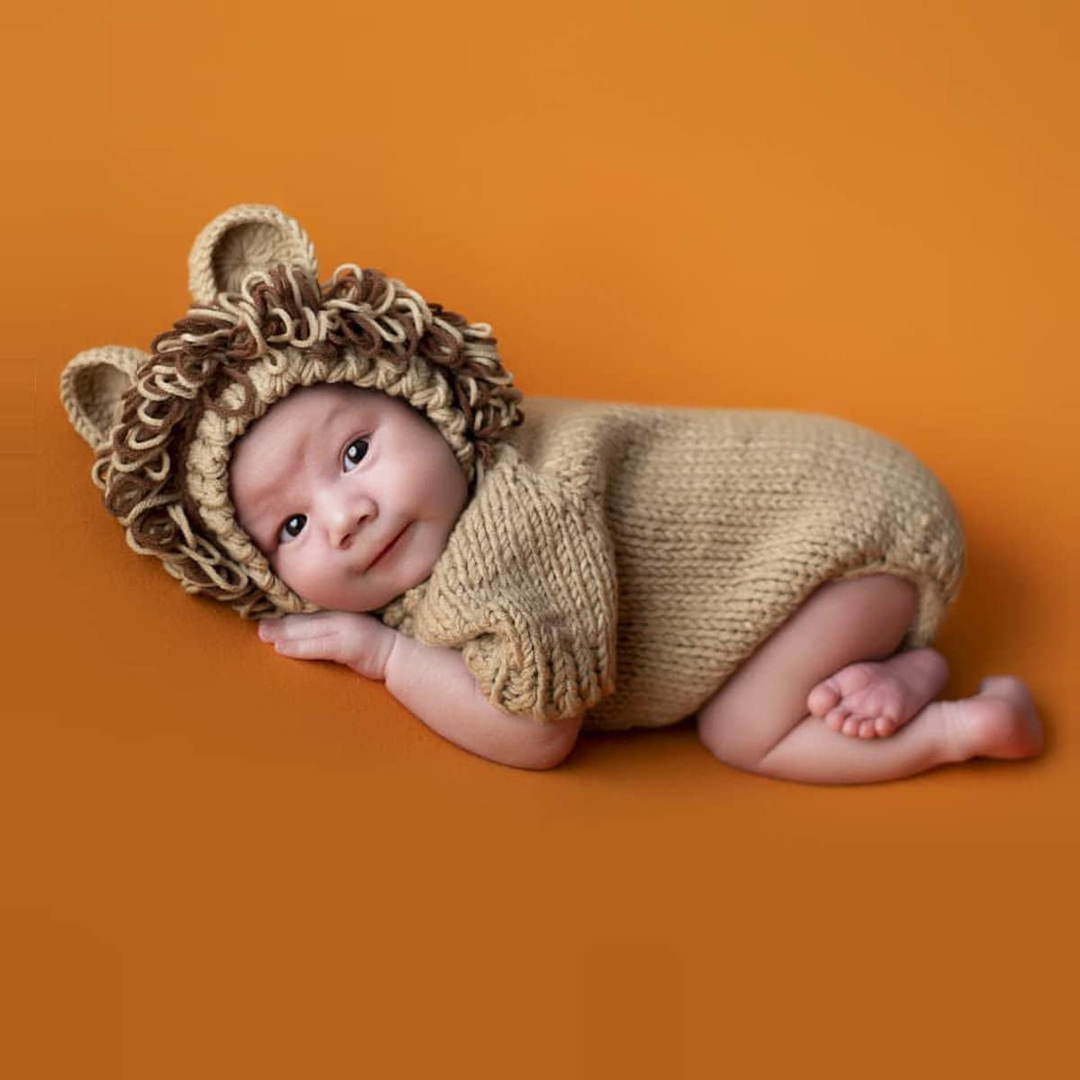 Newborn Photography Props Lion Costume Baby Photo Shoot Accessories Fits 0-2 Months(Lion Outfit)