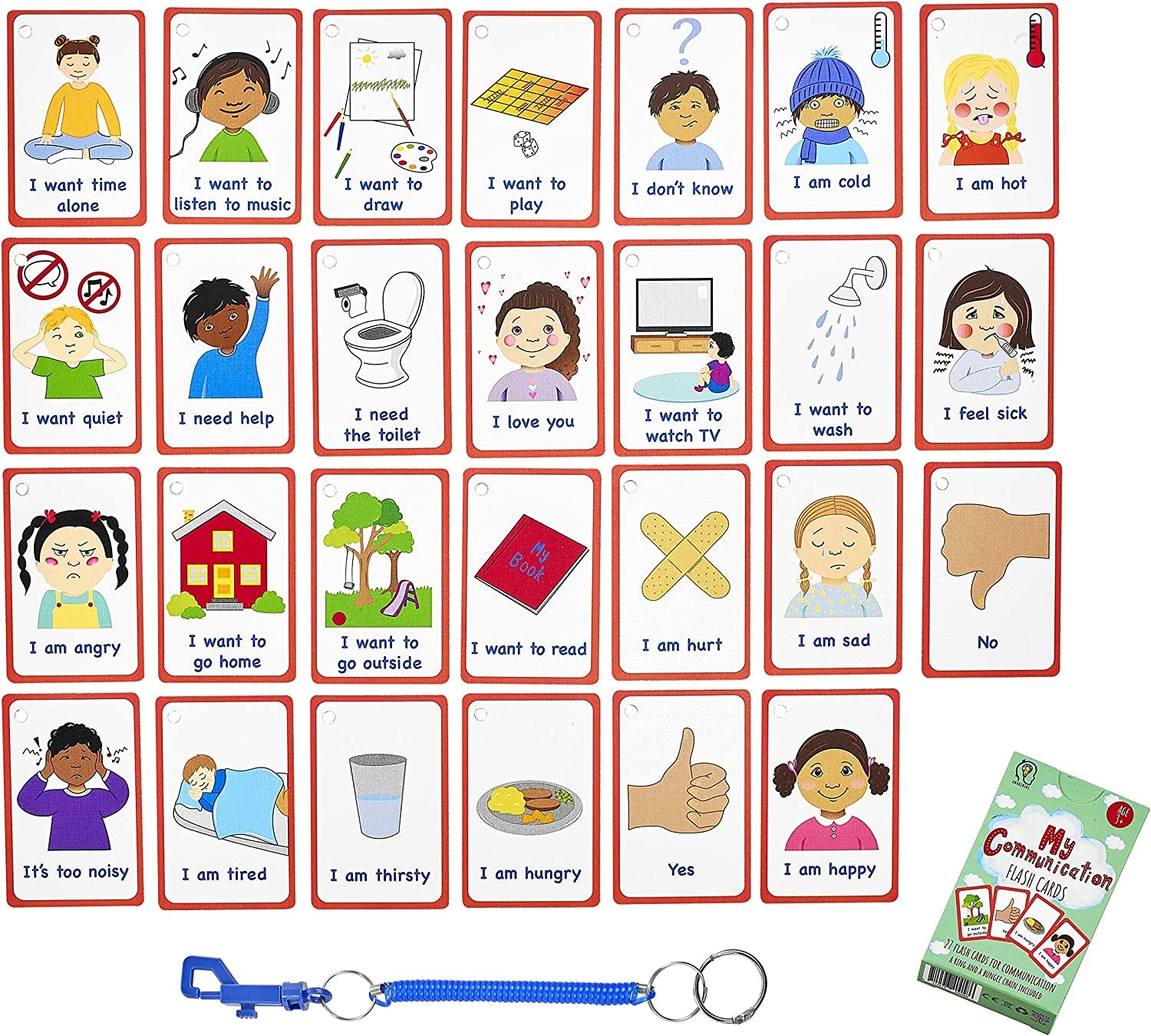 Special Needs My Communication Cards for Special Ed, Speech Delay Non Verbal Children and Adults with Autism 27 Flash Cards for Visual Aid or Cue Cards