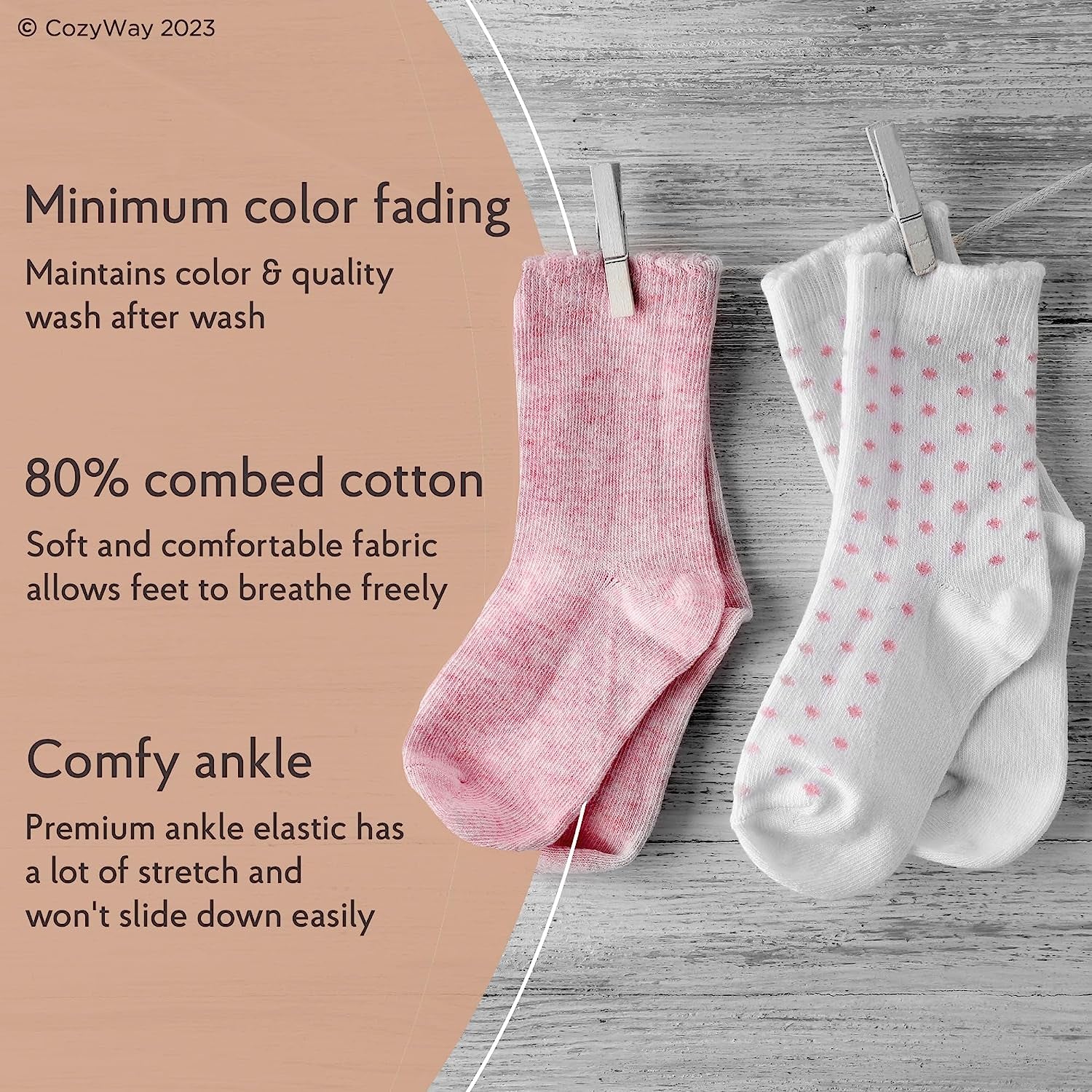 Ankle Style Socks with Grippers for Little Girls & Boys, Infants, Toddlers, Children - 6 & 9 Pairs